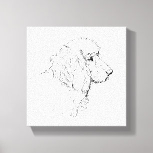 Cocker Spaniel – Minimalistische Strichzeichnung Leinwanddruck