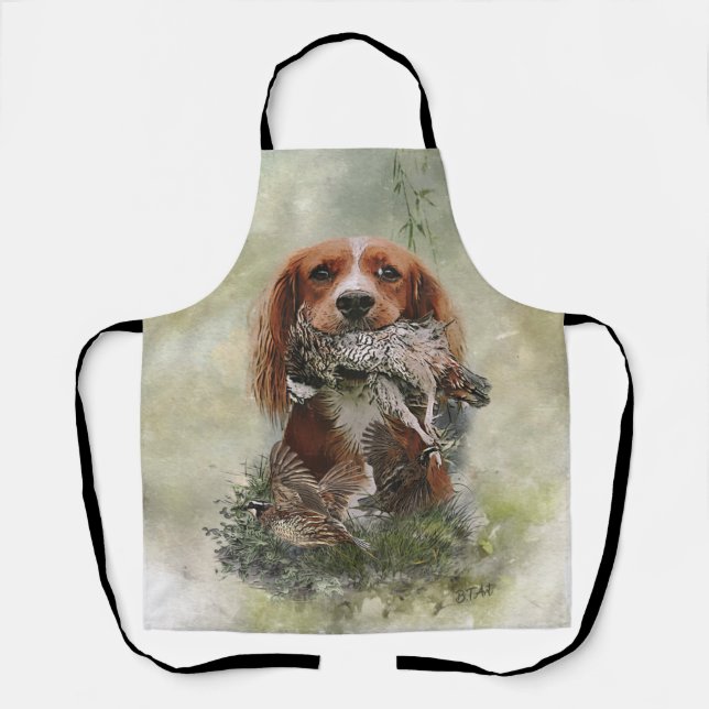 Cocker Spaniel mit grauem Partridge Schürze (Vorderseite)