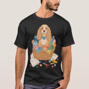 Cocker Spaniel Nähen Kunsthandwerk Stoff Kunst Qui T-Shirt