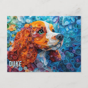 Cocker Spaniel Paper Quilling Art Dog Portrait Postkarte