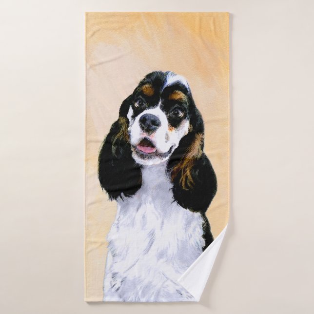Cocker Spaniel (Parti) Peinture - Art Chien origin (Serviette de bain)