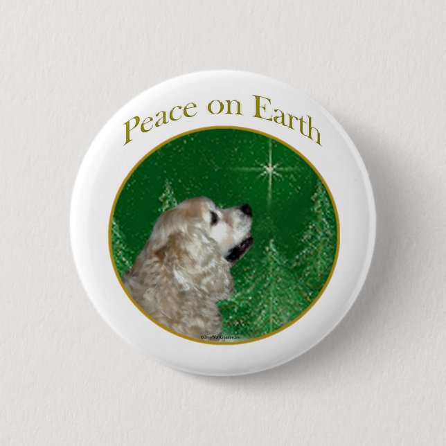 Cocker Spaniel Peace Button (Vorderseite)