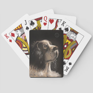 cocker spaniel playing poker cards spielkarten