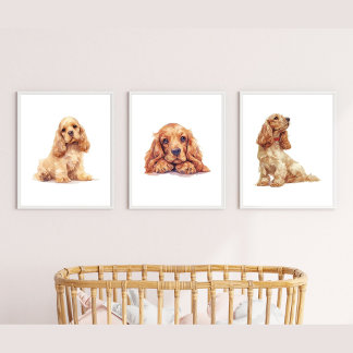 Cocker Spaniel Poster, Cocker Spaniel Lover Gesche Bilderwand Sets