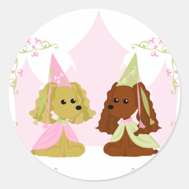 Cocker Spaniel Princess Runder Aufkleber (Vorderseite)