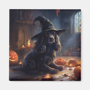Cocker Spaniel Pumpkins Halloween Beängstigend Magnet