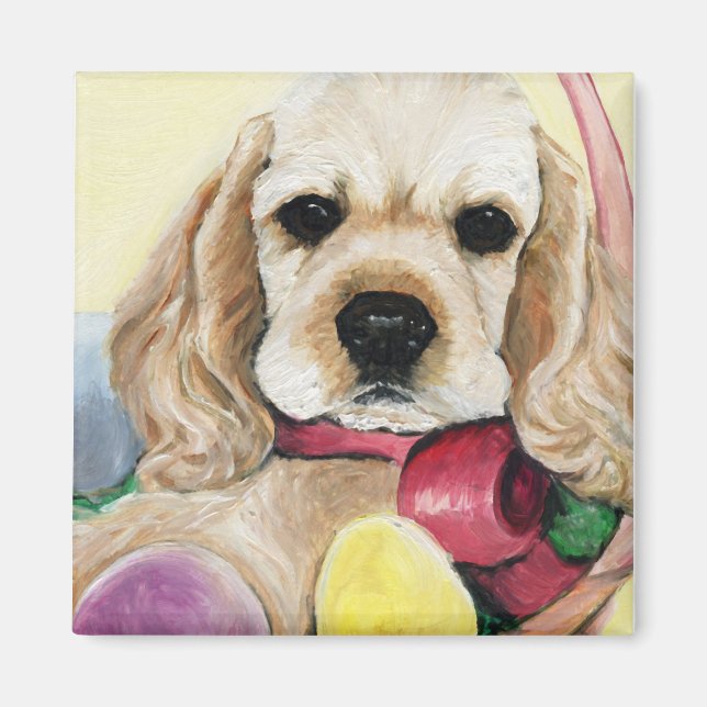 Cocker Spaniel Puppy Easter Magnet (Vorne)