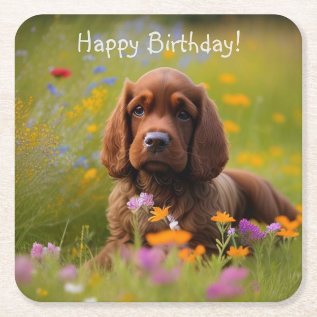 Cocker Spaniel Rechteckiger Pappuntersetzer (Vorderseite)