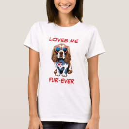 Cocker Spaniel Red Heart Herz-Shaped Sonnenbrille T-Shirt