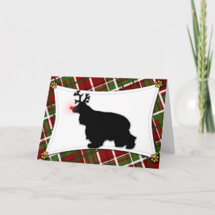 Cocker Spaniel Reindeer Christmas Card Feiertagskarte