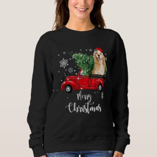 Cocker Spaniel Ride Red Truck Weihnachten Pajama Sweatshirt