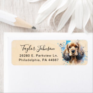 Cocker Spaniel Rücksendeadresse-Label