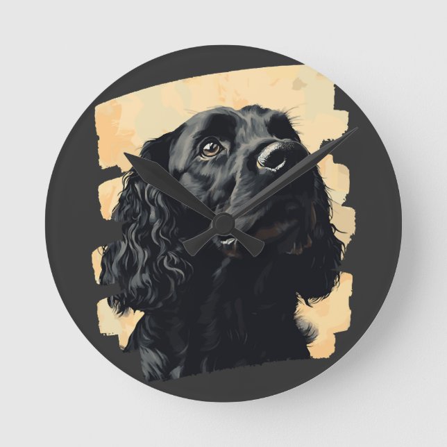 Cocker Spaniel  Runde Wanduhr (Vorderseite)