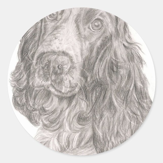 Cocker Spaniel Runder Aufkleber (Vorderseite)
