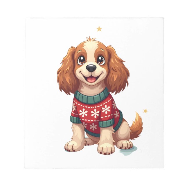 Cocker Spaniel Schneeflocken-Glanz Notizblock (Vorderseite)