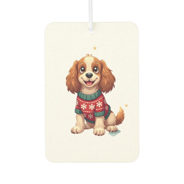Cocker Spaniel Schneeflockenglanz Autolufterfrischer (Vorderseite)