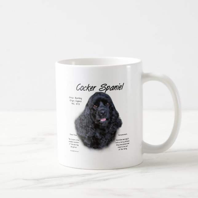 Cocker Spaniel (schwarz) Geschichtsdesign Kaffeetasse (Rechts)