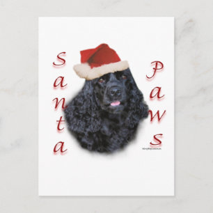 Cocker Spaniel (schwarz) Santa Paws Feiertagspostkarte