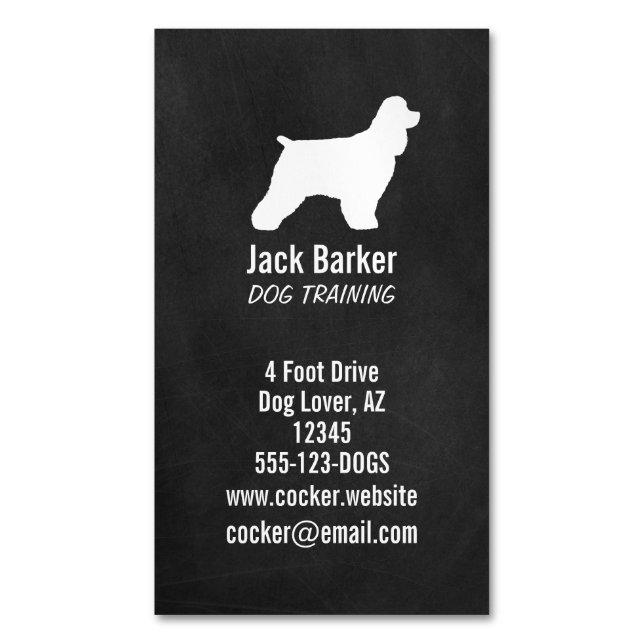 Cocker Spaniel Silhouette Hunde Rasse Vertikal Magnetische Visitenkarte (Vorderseite Vertikal)