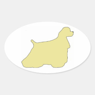 Cocker Spaniel Silhouette Ovaler Aufkleber
