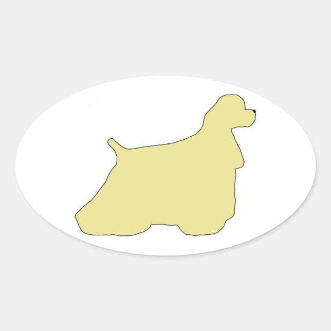 Cocker Spaniel Silhouette Ovaler Aufkleber (Vorderseite)