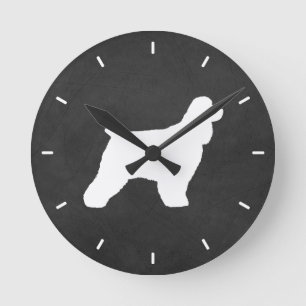 Cocker Spaniel Silhouette Runde Wanduhr