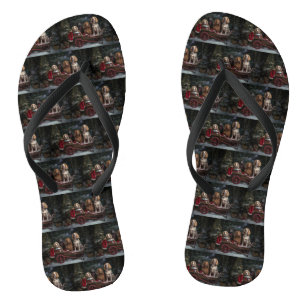 Cocker Spaniel Snowy Sleigh Weihnachtsdekor Flip Flops