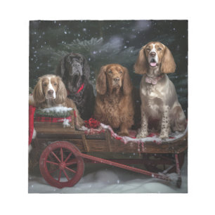 Cocker Spaniel Snowy Sleigh Weihnachtsdekor Notizblock