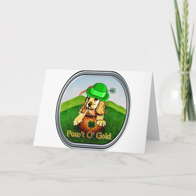 Cocker Spaniel St Patricks Day Karte (Vorderseite)