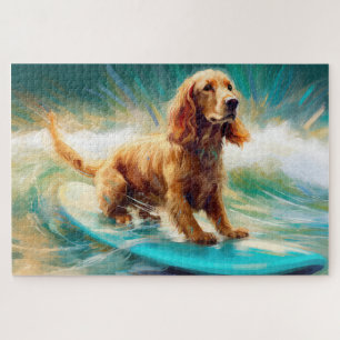 Cocker Spaniel Strand Surfen Malerei