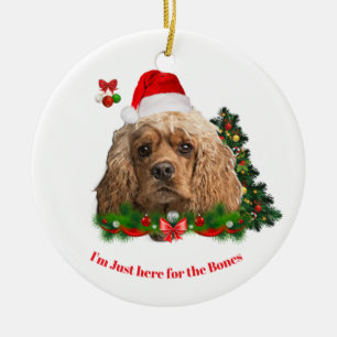 Cocker spaniel-Tiere Weihnachtszeit Keramik Ornament