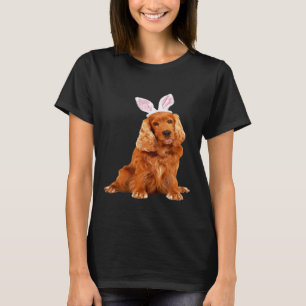 Cocker Spaniel trägt Osterhasen-Ohren-Hund T-Shirt