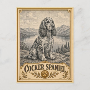 Cocker Spaniel, Vintage Heritage Hund Postkarte