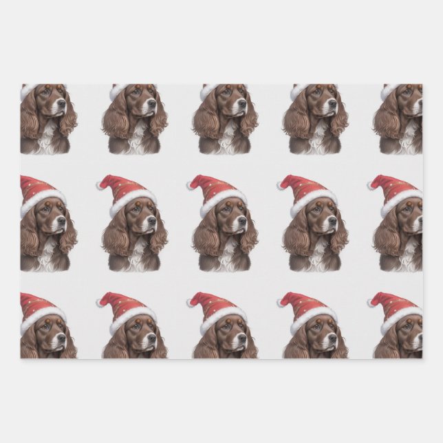 Cocker-Spaniel-Weihenpapier Geschenkpapier Set (Vorderseite)
