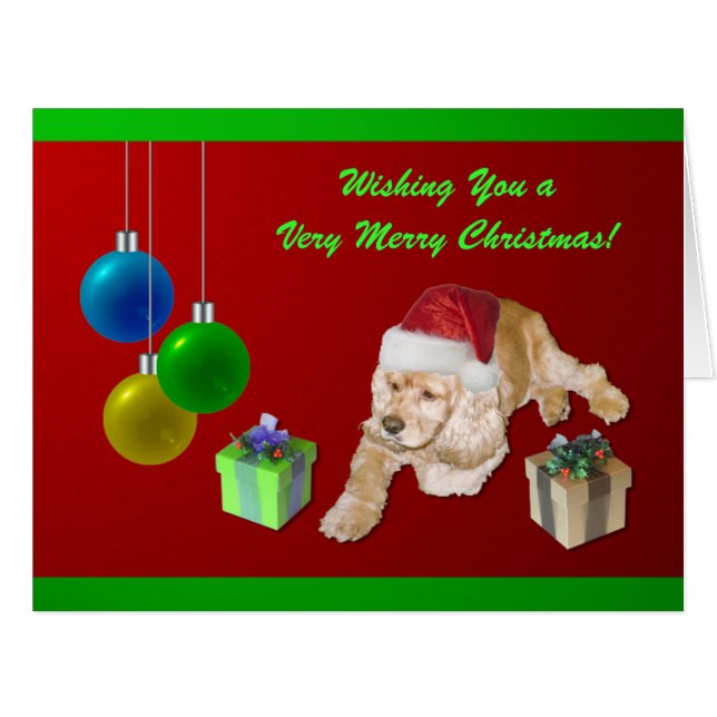 Cocker spaniel-Weihnachten (Vorderseite (Horizontal))