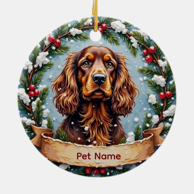 Cocker Spaniel Weihnachten Keramik Ornament (Hinten)