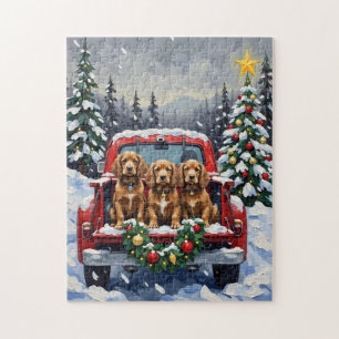 Cocker Spaniel Weihnachten Rotes Lastwagen Ferien