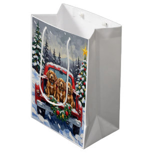 Cocker Spaniel Weihnachten Rotes Lastwagen Ferien Mittlere Geschenktüte