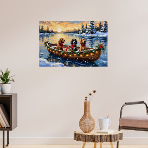 Cocker Spaniel Weihnachtsboot Urlaub Poster