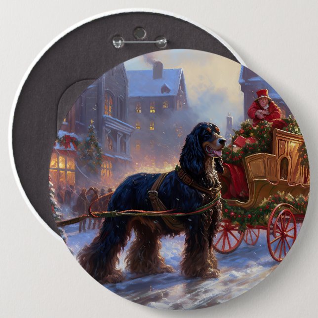 Cocker Spaniel Weihnachtsfeier Button (Vorne & Hinten)