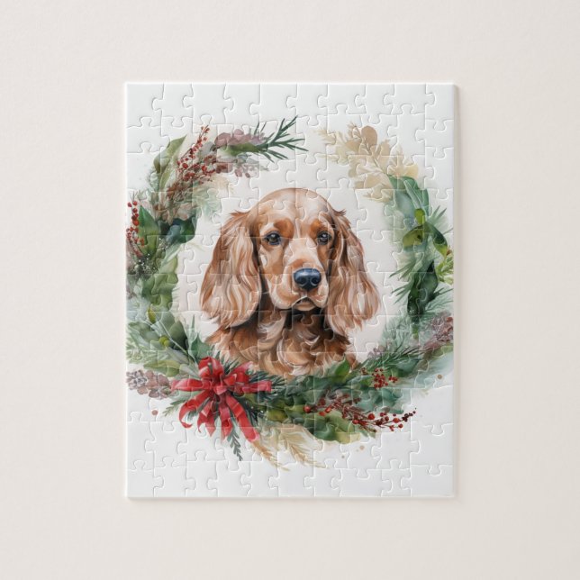 Cocker Spaniel Weihnachtsfeier Festliche Jungfrau (Vertikal)