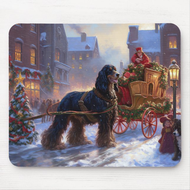 Cocker Spaniel Weihnachtsfeier Mousepad (Vorne)