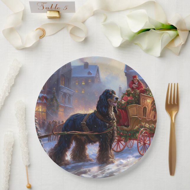 Cocker Spaniel Weihnachtsfeier Pappteller (Hochzeit)