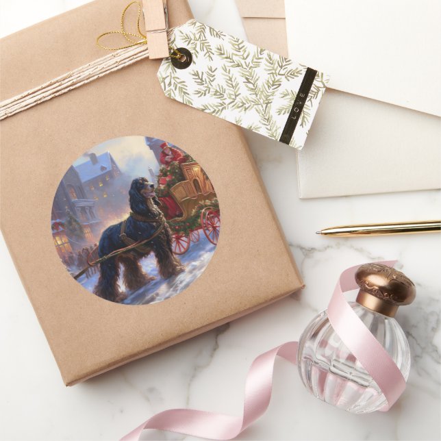 Cocker Spaniel Weihnachtsfeier Runder Aufkleber (Schenken)