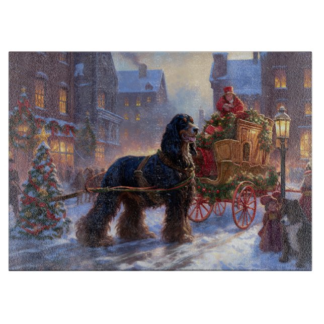 Cocker Spaniel Weihnachtsfeier Schneidebrett (Vorderseite)