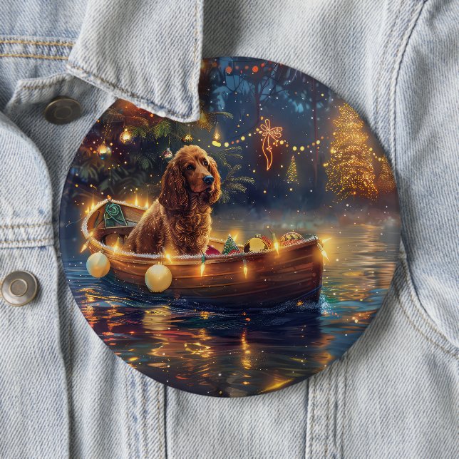 Cocker Spaniel Weihnachtsfestliche Reise Button (Beispiel)