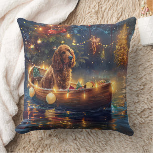 Cocker Spaniel Weihnachtsfestliche Reise Kissen
