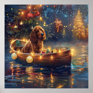 Cocker Spaniel Weihnachtsfestliche Reise Poster
