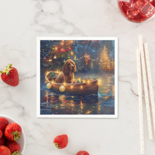 Cocker Spaniel Weihnachtsfestliche Reise Serviette