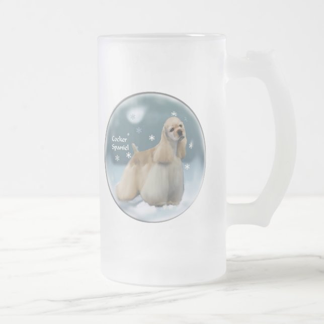 Cocker Spaniel Weihnachtsgeschenke Mattglas Bierglas (Rechts)